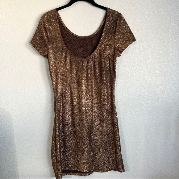 Free People Moonage Daydream Metallic Tunic Mini Dress Size small - Picture 3 of 9